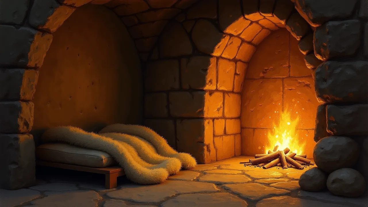 A campfire in the dungeon — quiet moment to take notes